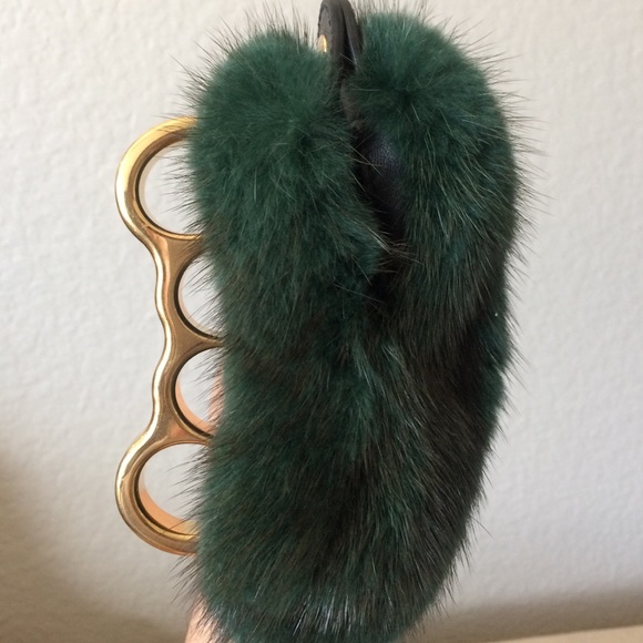 Mini MINK Brass knuckle clutch #Ysl - Picture 4 of 7